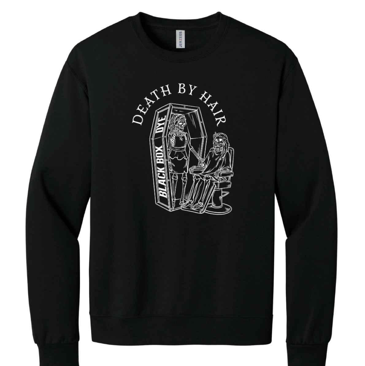 BLACK CREWNECK SWEATSHIRT BOX DYE