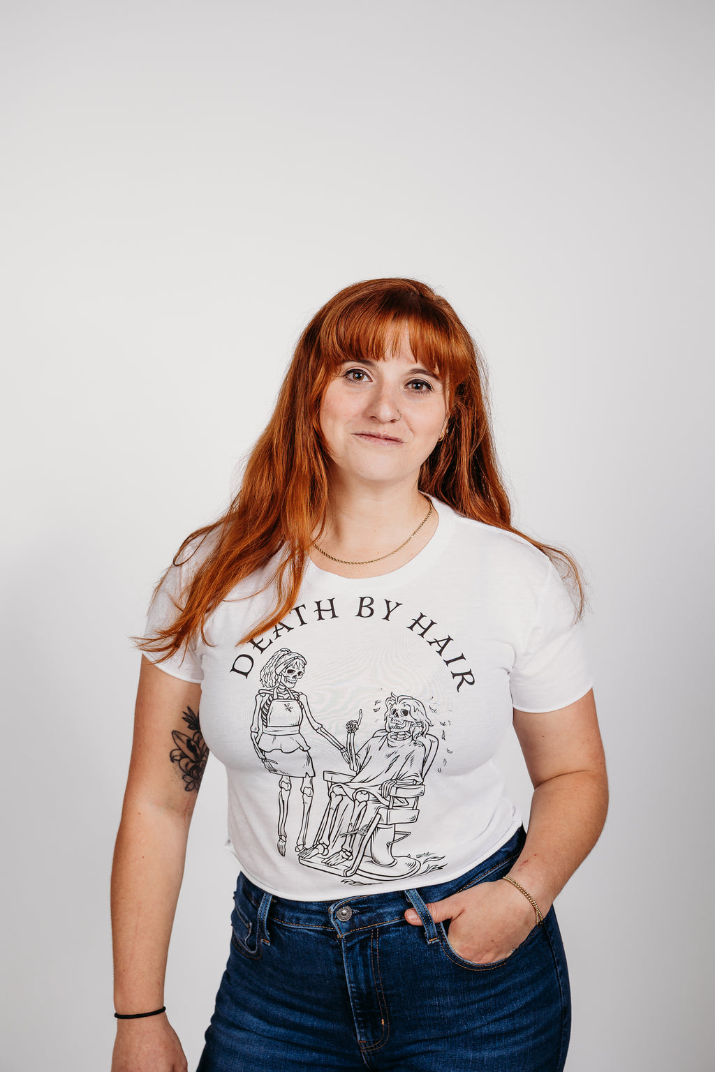 CROP TOP WHITE HOME HAIR CUT