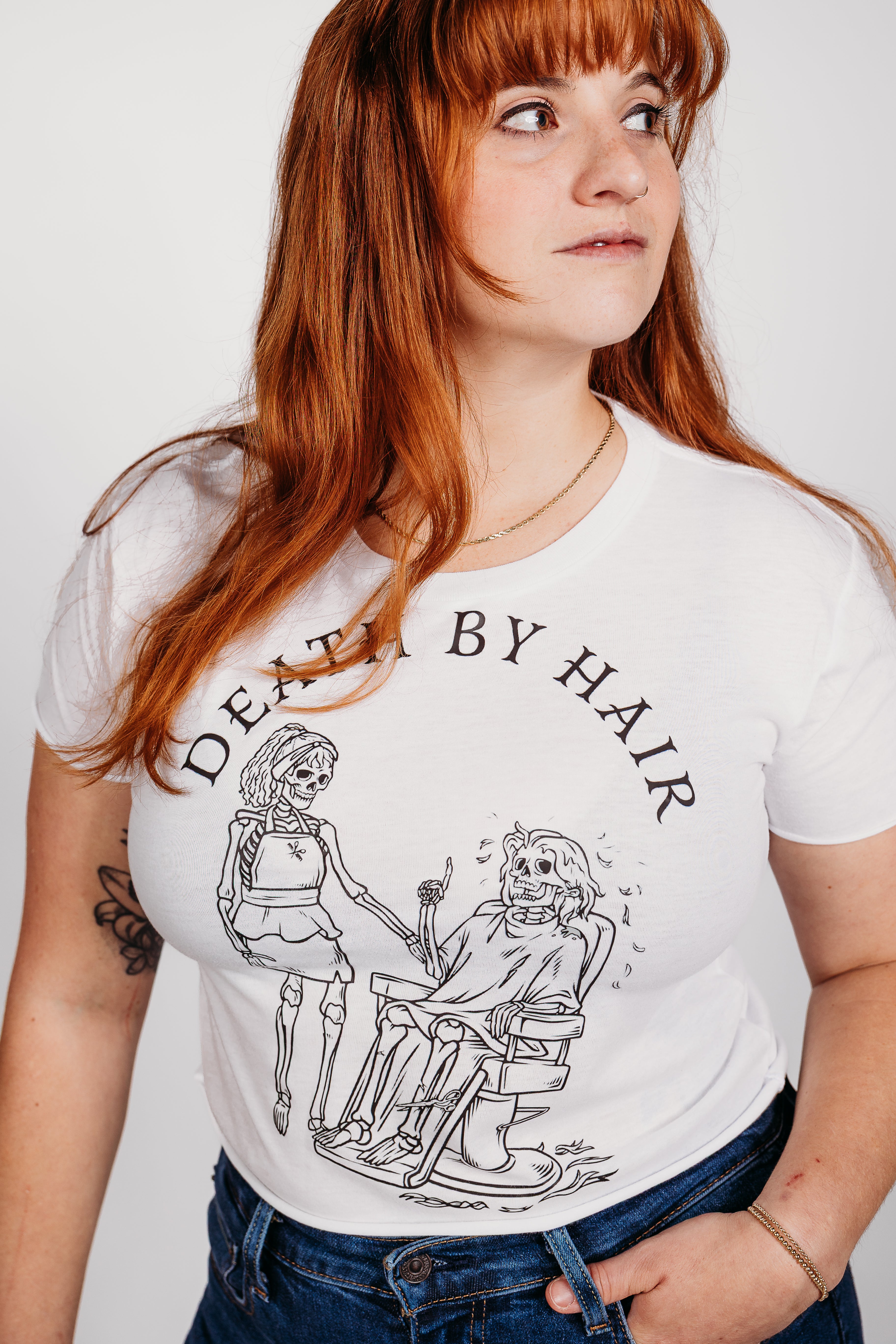 CROP TOP WHITE HOME HAIR CUT