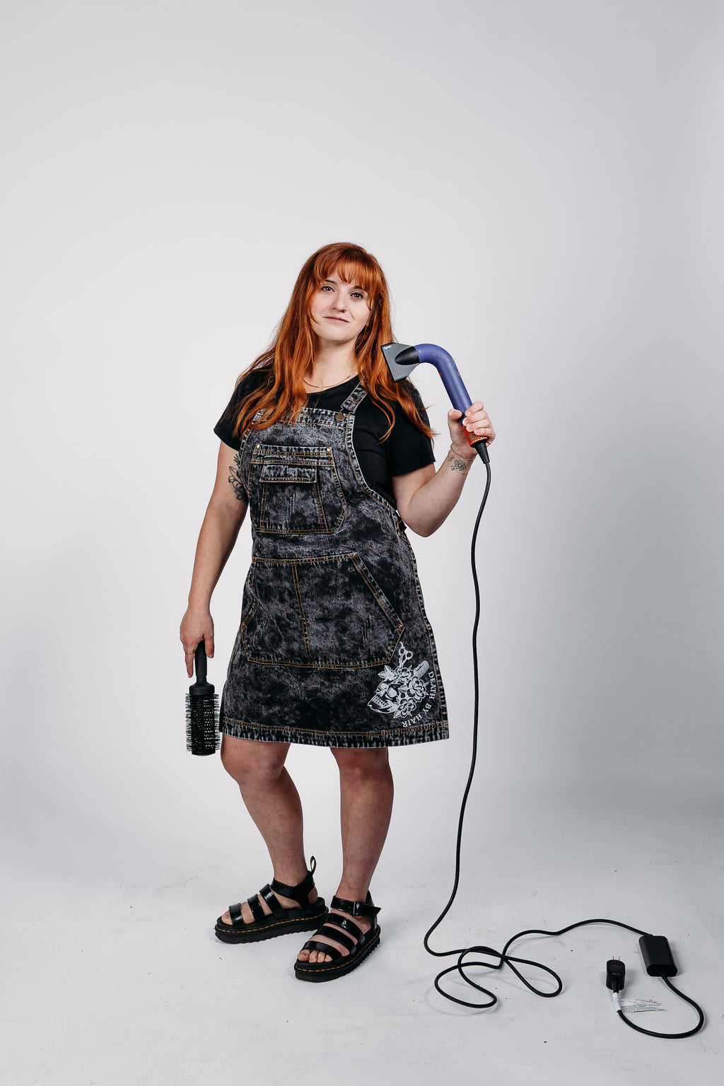 BLACK JEAN APRON SKULL